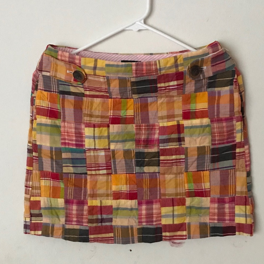J. Crew multi colored patched  mini skirt